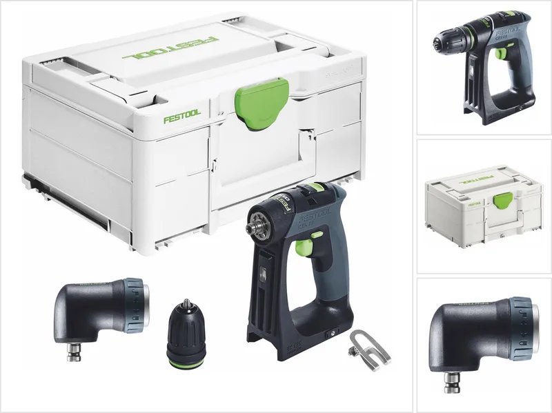 CXS 18-Basic accuschroefboormachine 18 V 40 Nm borstelloos + hoekaanzetstuk + systainer - zonder accu, zonder oplader van Festool – productafbeelding