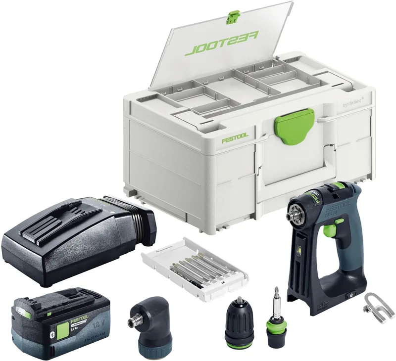 CXS 18-Basic-set accuboormachine 18 V 40 Nm borstelloos + 1x accu 5,0 Ah + oplader + Systainer van Festool – productafbeelding