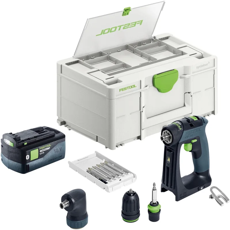CXS 18-Basic-Set accuschroefboormachine 18 V 40 Nm borstelloos + 1x accu 5.0 Ah + systainer - zonder oplader by Festool – product image