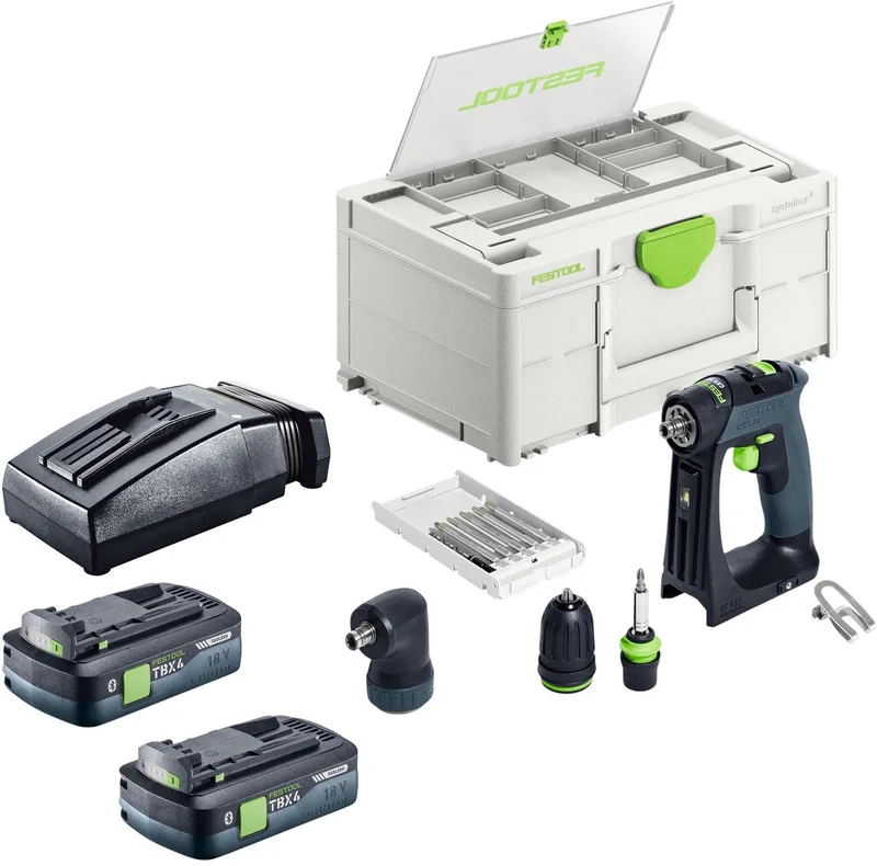 CXS Basic accuschroefboormachine 18 V 40 Nm borstelloos + 1x accu 4.0 Ah + snellader + systainer von Festool – Produktbild