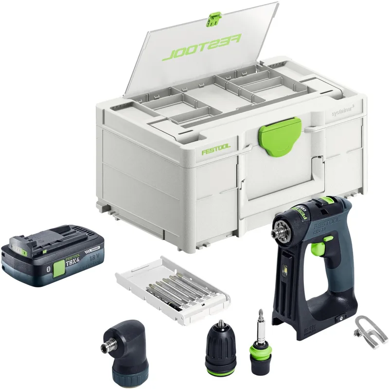 CXS Basic accuschroefboormachine 18 V 40 Nm borstelloos + 1x accu 4.0 Ah + snellader + systainer by Festool – product image