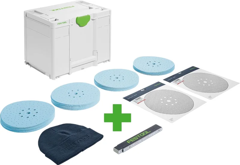 D225 GR SYS Set-P schuurset ( 578280 ) 110 stuks P80 - P320 + kap + duimstok + systainer von Festool – Produktbild