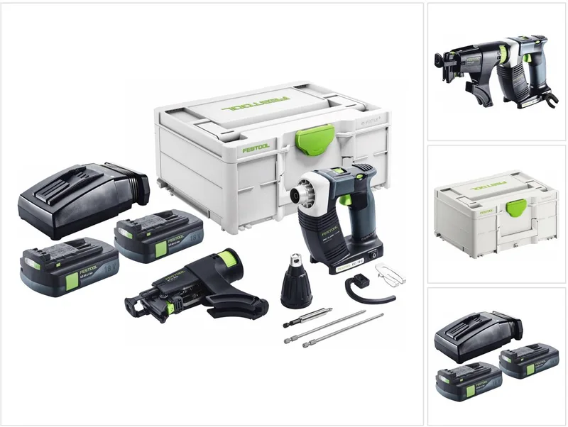 DURADRIVE DWC 18-4500 Basic accu-bouwschroevendraaier 18 V 14 Nm borstelloos + 2x accu 3,0 Ah + oplader + Systainer by Festool – product image
