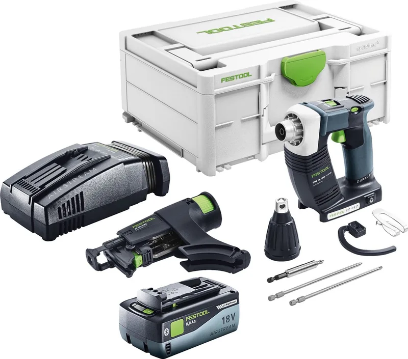 DURADRIVE DWC 18-4500 Basic accuschroevendraaier 18 V 14 Nm borstelloos + 1x accu 8.0 Ah + snellader + systainer de Festool – image du produit