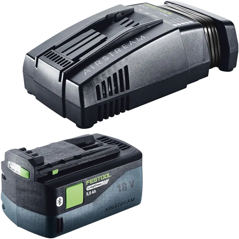 energieset 1x BP 18 Li 5,0 HP-ASI HighPower accupack 18 V 5,0 Ah ( 578519 ) + SCA 16 oplader ( 576953 ) van Festool – productafbeelding