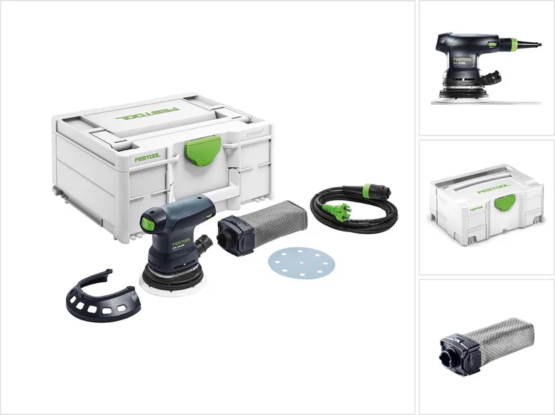 ETS 125 REQ-Plus excentrische schuurmachine 250 W, 2 mm slag, 125 mm in Systainer + accessoires (574636) + extra stofzak by Festool – product image
