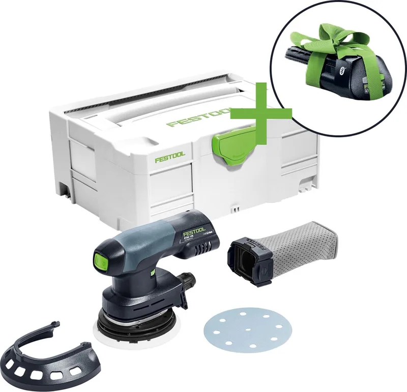 ETSC 125-Basic-Promo 2021 18V Li-Ion accu excenterschuurmachine set (1x 3,1Ah) in systainer - 125mm - koolborstelloos fra Festool – produktbillede