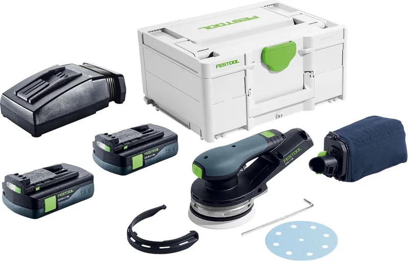 ETSC 2 125-Basic accu excenterschuurmachine 18 V 125 mm borstelloos + 2x accu 3.0 Ah + lader + systainer by Festool – product image