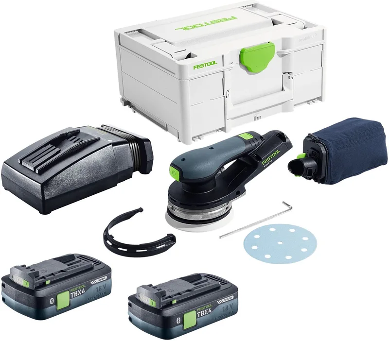 ETSC 2 125-Basic accu-excentrische schuurmachine 18 V 125 mm borstelloos + 2x accu 4,0 Ah + oplader + Systainer de Festool – image du produit