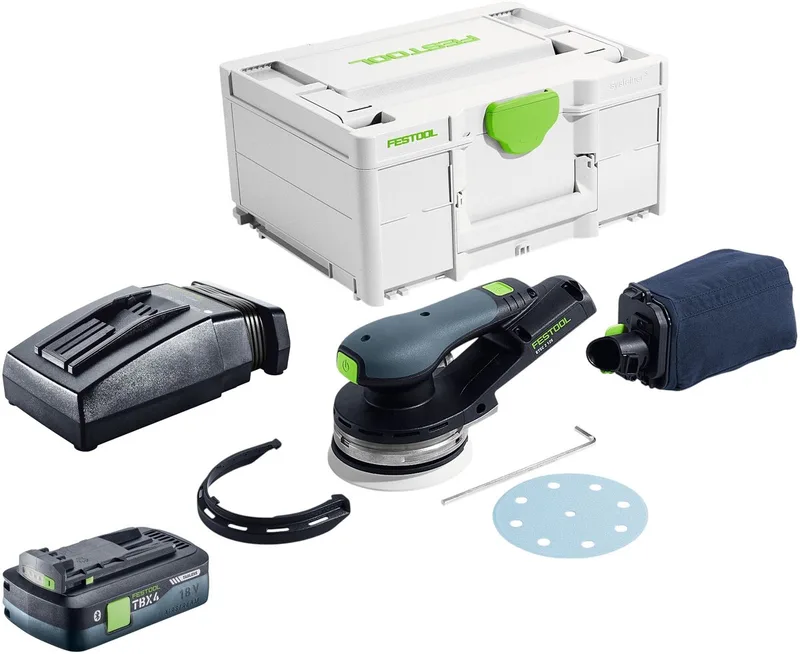 ETSC 2 125-Basic accu-excentrische schuurmachine 18 V 125 mm borstelloos + 1x accu 4,0 Ah + oplader + Systainer de Festool – image du produit