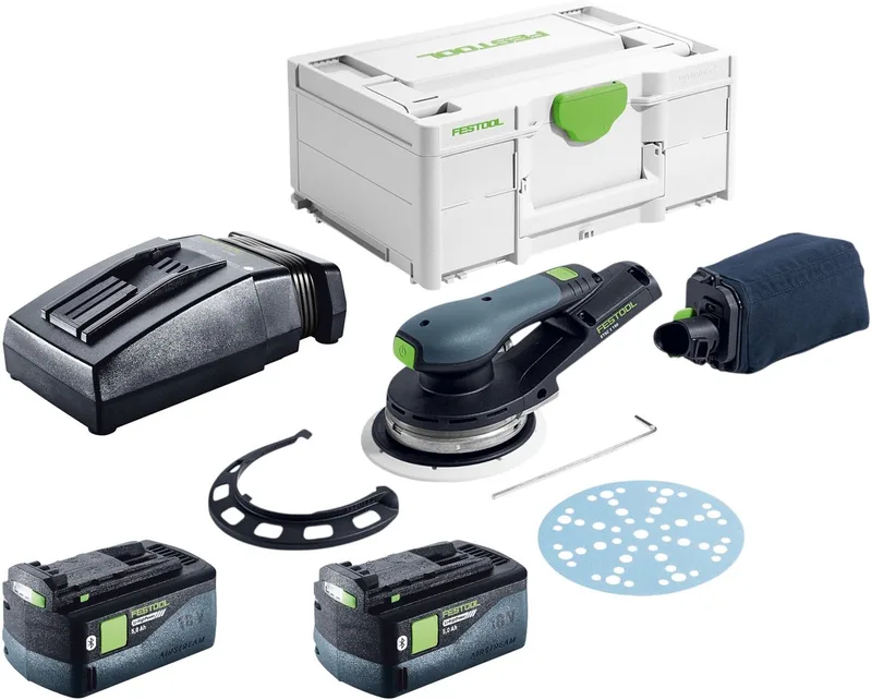 ETSC 2 150-Basic accu excenterschuurmachine 18 V 150 mm borstelloos + 2x accu 5.0 Ah + lader + systainer by Festool – product image