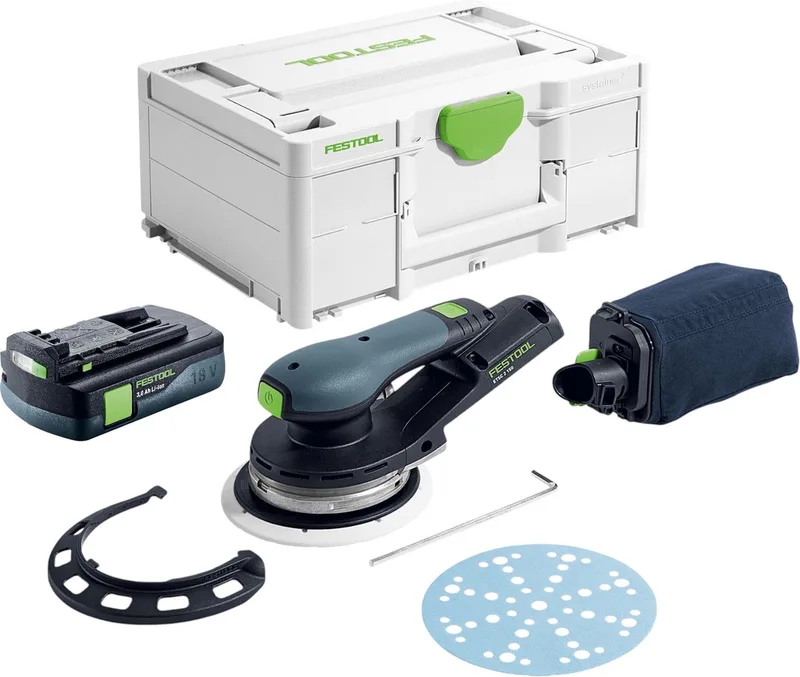 ETSC 2 150-Basic accu excenterschuurmachine 18 V 150 mm borstelloos + 1x accu 3.0 Ah + systainer - zonder oplader by Festool – product image
