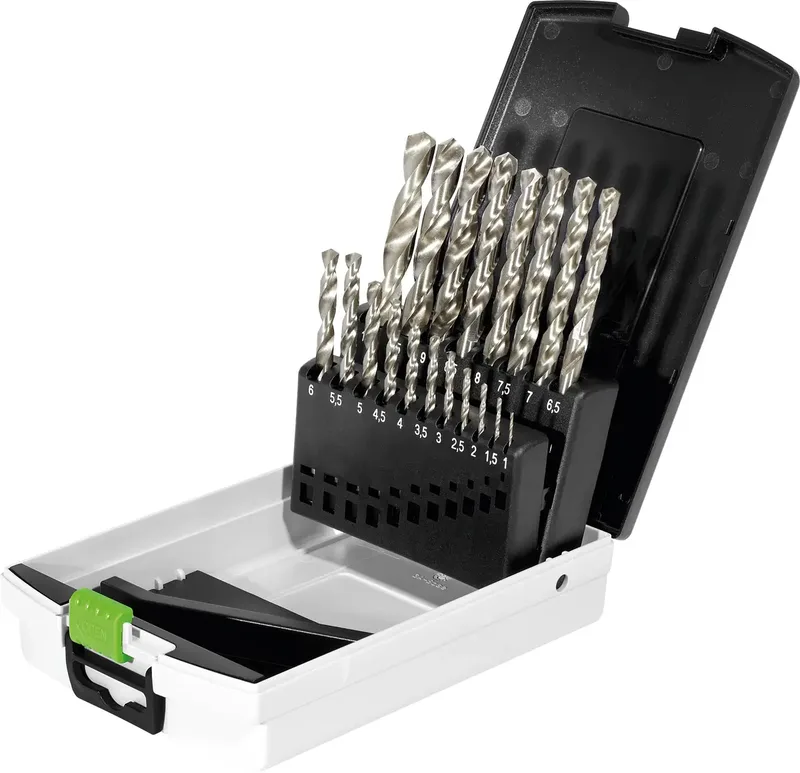 Festool 498981 HSS D 1-10 Sort/19 Bohrer-Set NE-Metalle, Stahl 1 mm, 1.5 mm, 2 mm, 2.5 mm, 3 mm, 3.5 mm, 4 mm, 4.5 mm, 5 mm, 5.5 mm, 6 mm, 6.5 mm, 7 mm, 7.5 by Festool – product image