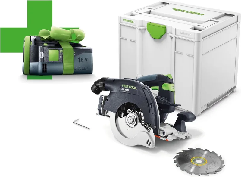 HKC 55 EB-Basic-5,0 Accu Pendelkapzaag 18V 5.0Ah in Systainer - 577034 by Festool – product image