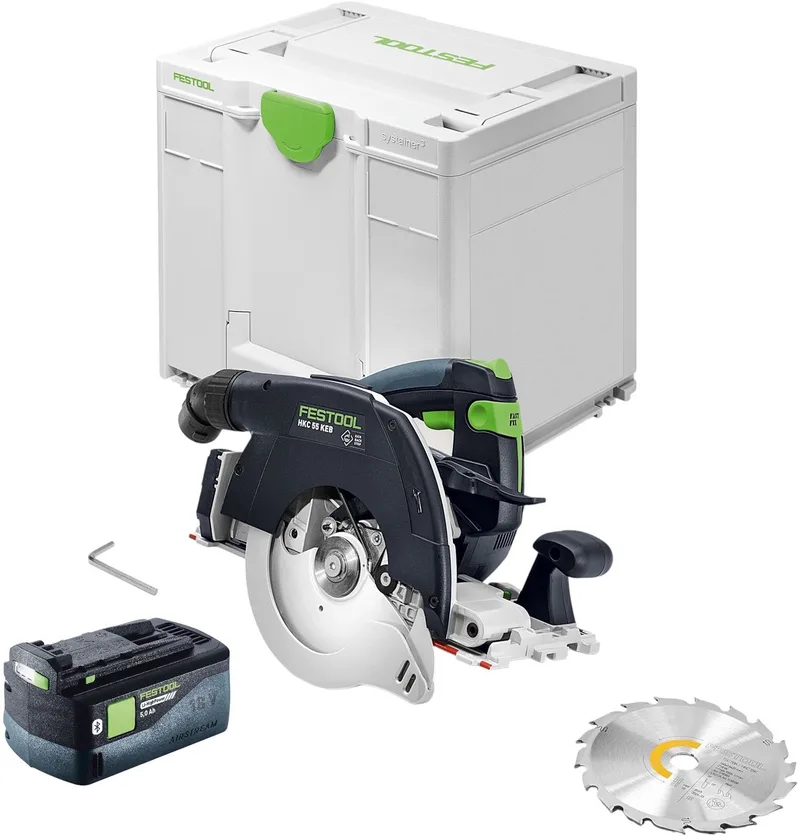 HKC 55 KEB-Basic accu-cirkelzaag 18 V 160 mm borstelloos + 1x accu 5,0 Ah + Systainer - zonder oplader van Festool – productafbeelding