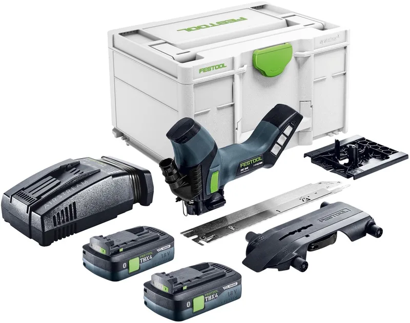 ISC 240 EB-Basic accu-isolatiezaag 18 V 240 mm + 2x accu 4,0 Ah + snellader + Systainer von Festool – Produktbild