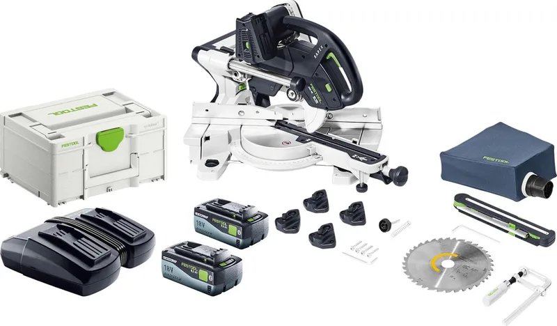 KAPEX KSC 60 Basic accu afkortzaag 18 V / 36 V 216 mm borstelloos + 2x accu 8.0 Ah + lader + Systainer von Festool – Produktbild