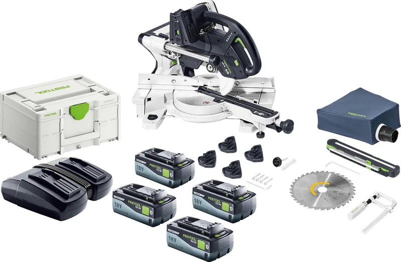 KAPEX KSC 60 Basic accu afkortzaag 18 V / 36 V 216 mm borstelloos + 4x accu 8.0 Ah + lader + Systainer by Festool – product image