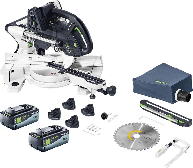 KAPEX KSC 60 Basic accu afkortzaag 18 V / 36 V 216 mm borstelloos + 2x accu 8.0 Ah - zonder oplader by Festool – product image