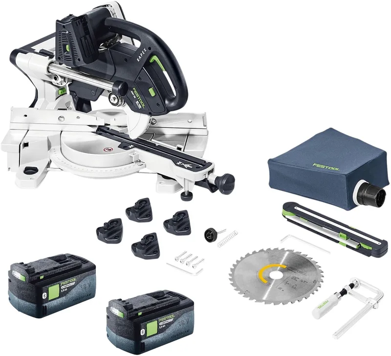 KAPEX KSC 60 EB-Basic accu afkortzaag 18 V / 36 V 216 mm borstelloos + 2x accu 5,0 Ah - zonder oplader by Festool – product image