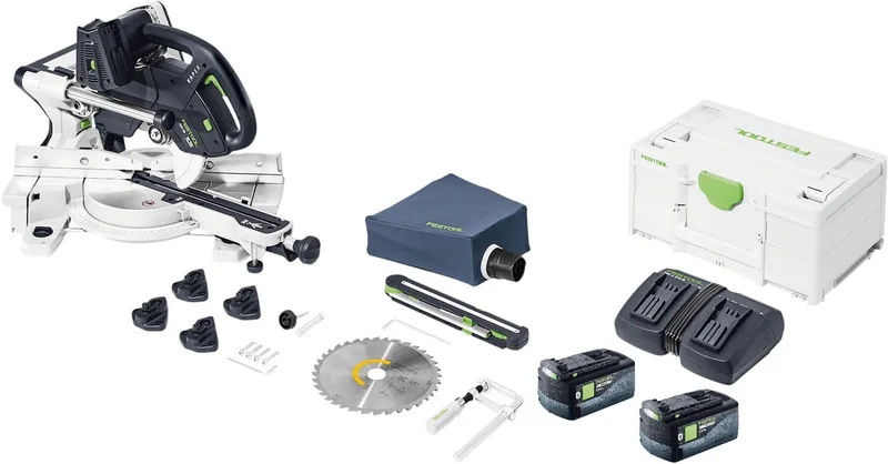 KAPEX KSC 60 EB-Basic accu afkortzaag 18 V / 36 V 216 mm borstelloos + 4x accu 5.0 Ah + lader + Systainer van Festool – productafbeelding