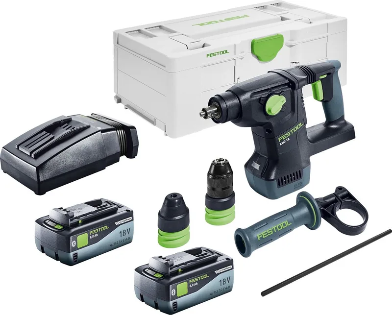 KHC 18 Basic accu combihamer 18 V 2,6 J SDS Plus Brushless + 2x accu 8.0 Ah + lader + systainer by Festool – product image