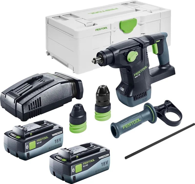 KHC 18 EB-Basic accu combihamer 18 V 2,6 J SDS-Plus Brushless + 2x accu 8,0 Ah + snellader + Systainer by Festool – product image