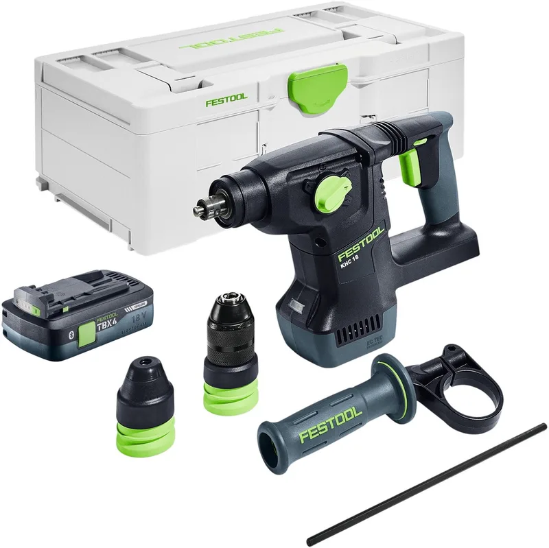 KHC 18 EB-Basic accu combihamer 18 V 2,6 J SDS-Plus Brushless + 1x accu 4.0 Ah + Systainer - zonder lader by Festool – product image