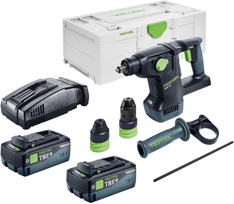 KHC 18 EB-Basic accu-combinatiehamer 18 V 2,6 J SDS-Plus Brushless + 2x accu 8,0 Ah + snellader + Systainer von Festool – Produktbild