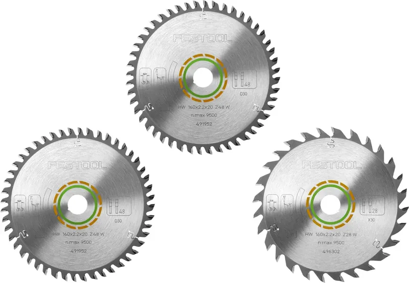 KSB-SORT/3 W 160x2,2 578565 Kreissägeblatt-Set 160 x 20 x 1.60 mm 1 St. von Festool – Produktbild 1 von 2