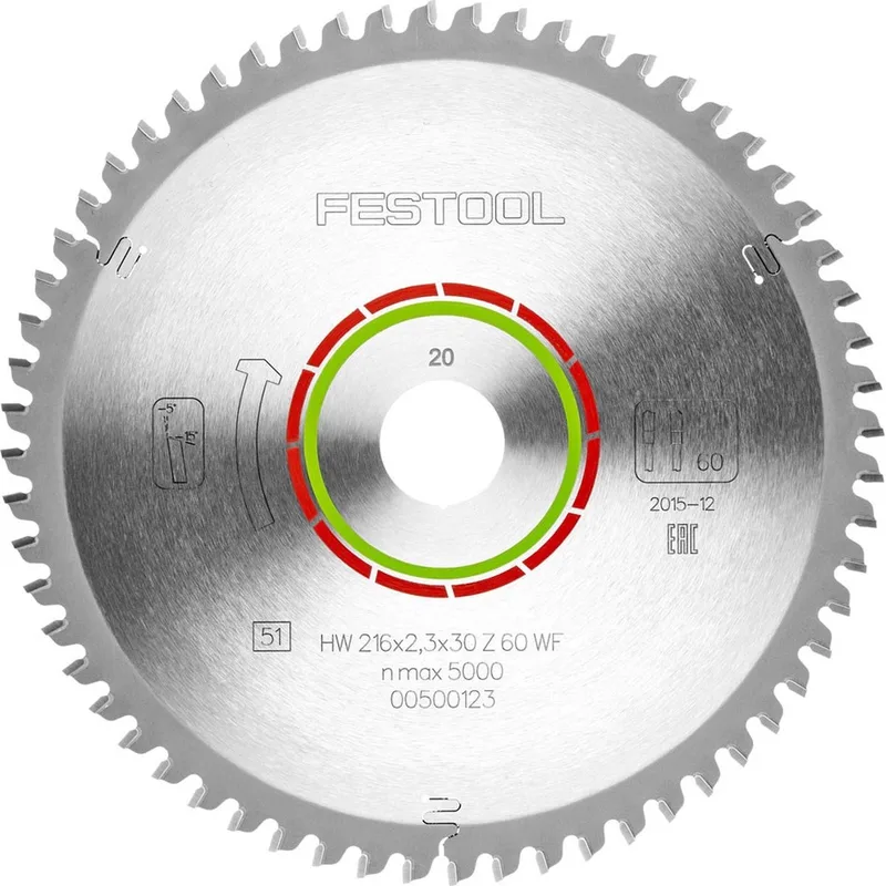 Laminaat Cirkelzaagblad 216X2,3X30 WZ/FA60 (KS 60) de Festool – image du produit 1 sur 2