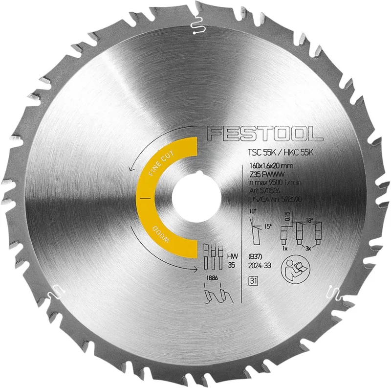 Kreissägeblatt WOOD FINE CUT HW 160x1,6x20 FWWW35 von Festool – Produktbild