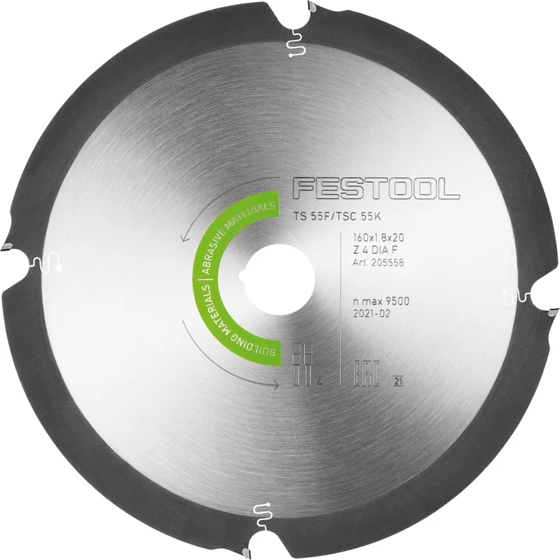 Ø 160mm Asgat 20mm 4T Cirkelzaagblad voor Cementplaten | Abrasive Materials - 205558 fra Festool – produktbillede