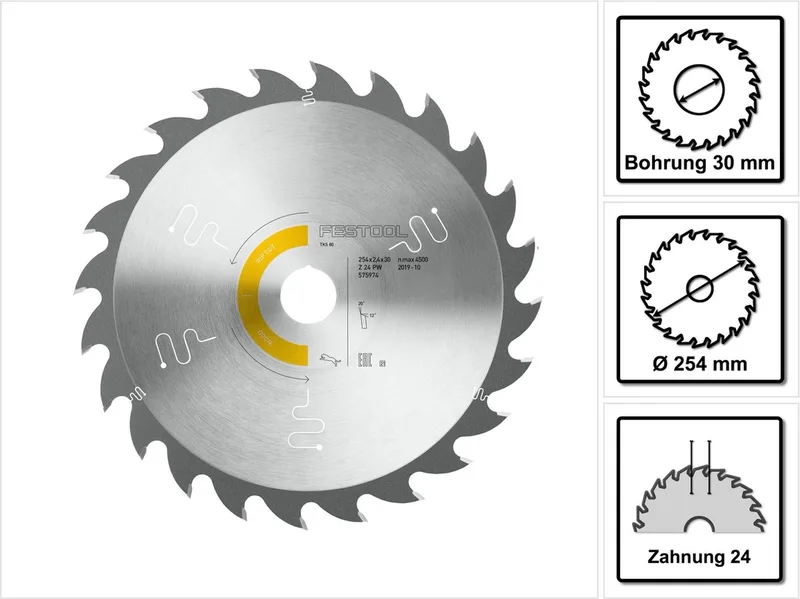 Ø 254mm Asgat 30mm 24T Cirkelzaagblad voor Hout | Wood Rip Cut - 575974 by Festool – product image 1 of 2