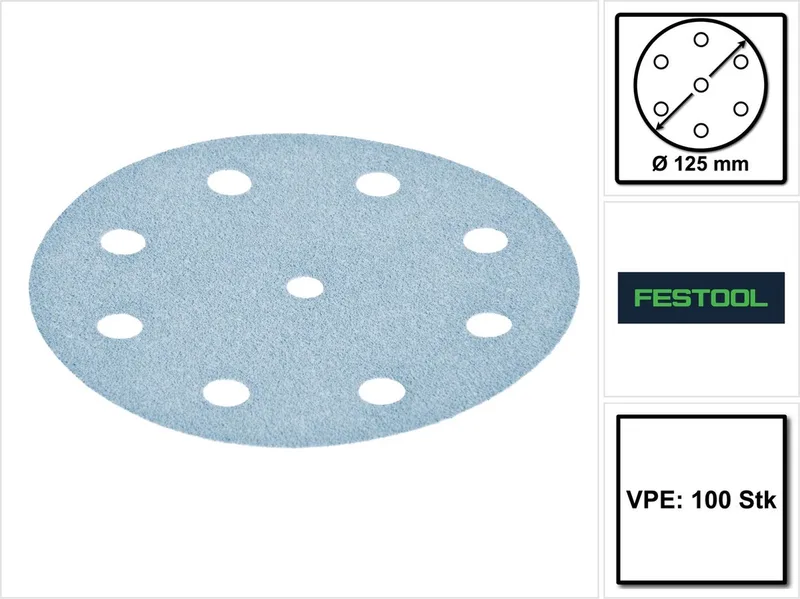 P240 D125/8 Schuurschijf (100 stuks) - STF Granat - 497173 von Festool – Produktbild