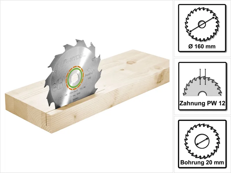 Panther Cirkelzaagblad 160x1,8x20 PW12 500460 von Festool – Produktbild