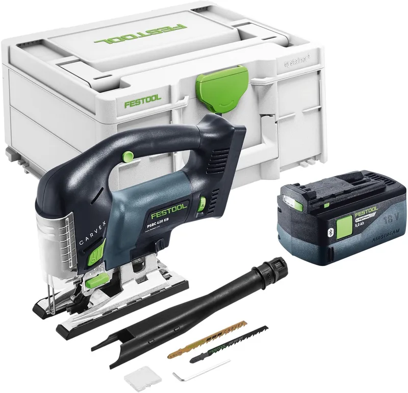 PSBC 420-Basic accu pendelzaag 18 V 120 mm borstelloos + 1x accu 5,0 Ah + Systainer - zonder oplader de Festool – image du produit