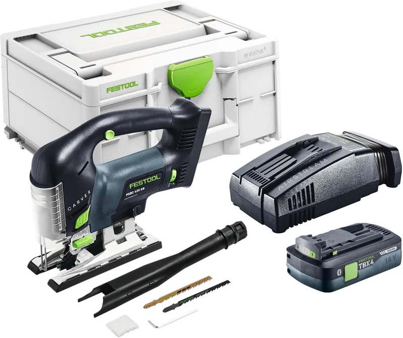 PSBC 420 EB-Basic accu pendelzaag 18 V 120 mm borstelloos + 1x accu 4,0 Ah + snellader + Systainer by Festool – product image