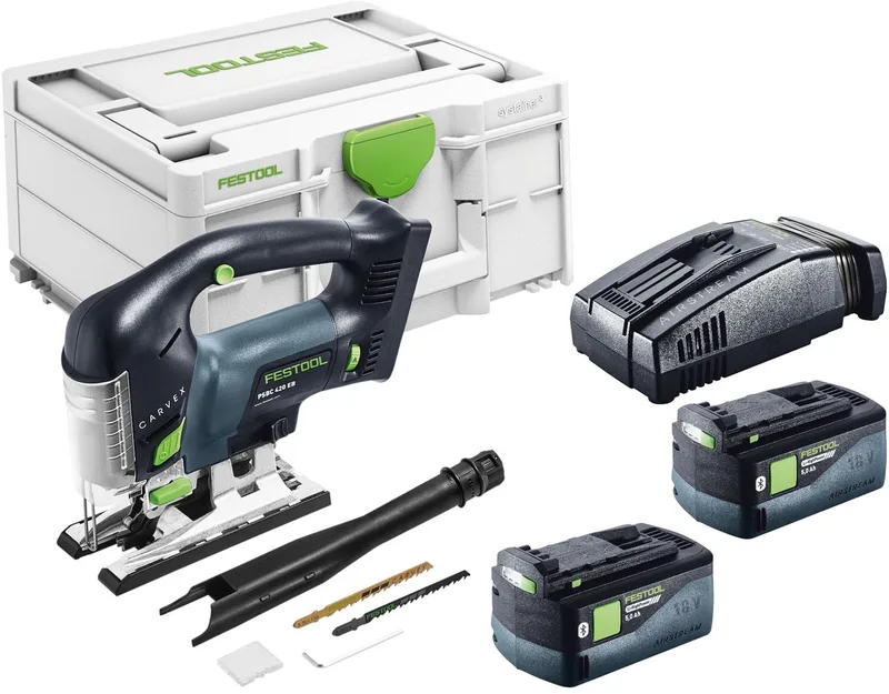 PSBC 420 EB-Basic accu pendelzaag 18 V 120 mm borstelloos + 2x accu 5,0 Ah + snellader + Systainer by Festool – product image