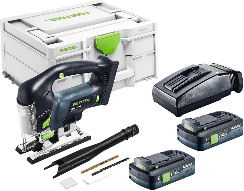 PSBC 420 EB-Basic accu pendelzaag 18 V 120 mm borstelloos + 2x accu 4,0 Ah + oplader + Systainer von Festool – Produktbild