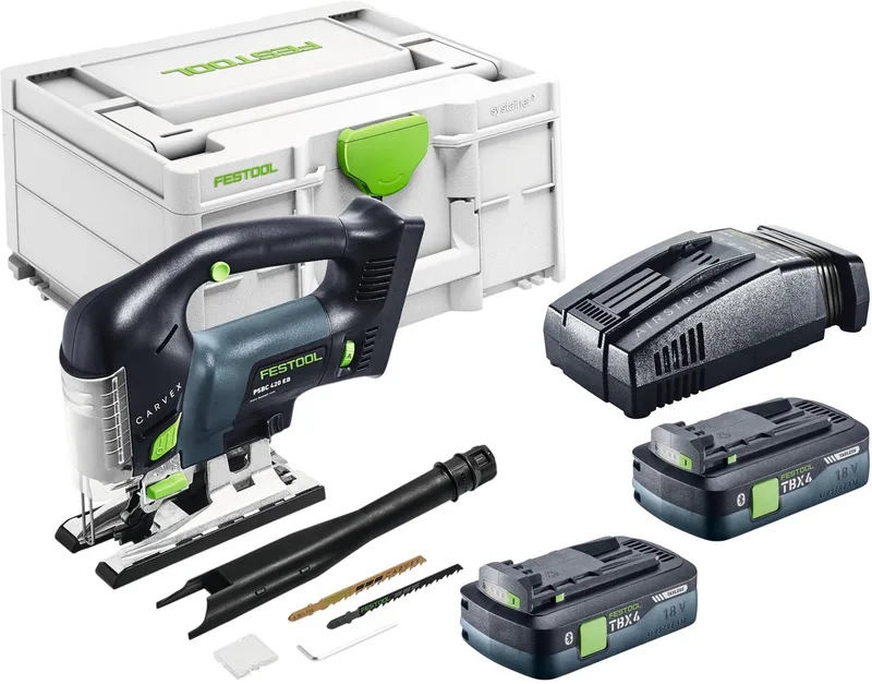 PSBC 420 EB-Basic accu pendelzaag 18 V 120 mm borstelloos + 2x accu 4,0 Ah + snellader + Systainer by Festool – product image