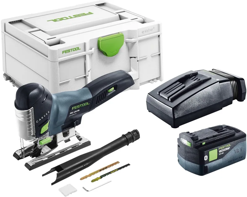 PSC 420 EB-Basic accu pendelzaag 18 V 120 mm borstelloos + 1x accu 5,0 Ah + oplader + Systainer von Festool – Produktbild