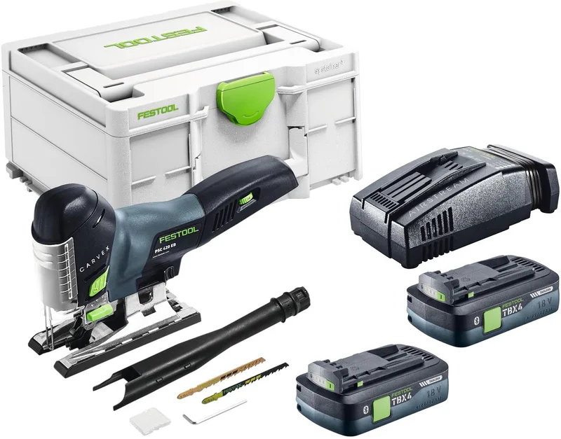 PSC 420 EB-Basic accu pendelzaag 18 V 120 mm borstelloos + 2x accu 4,0 Ah + snellader + Systainer von Festool – Produktbild