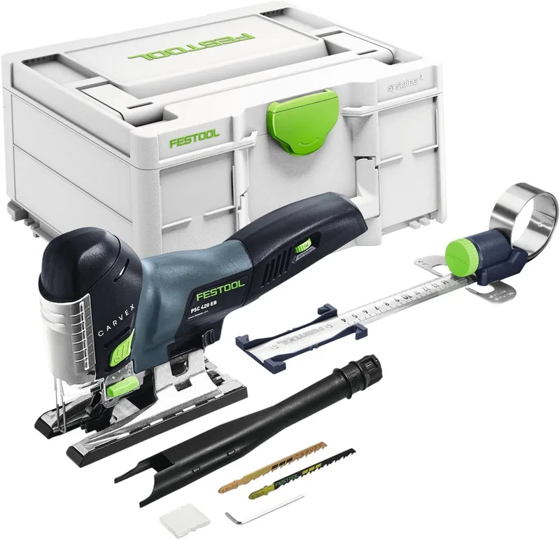 PSC 420 EB-Basic accu-pendelzaag 18 V 120 mm borstelloos + cirkelsnijder + Systainer – zonder accu, zonder oplader fra Festool – produktbillede