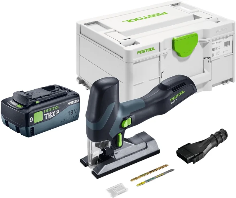 PSC-E 18 EB-Basic accu-pendelzaag 18 V 40 mm + 1x accu 8,0 Ah + Systainer – zonder oplader van Festool – productafbeelding