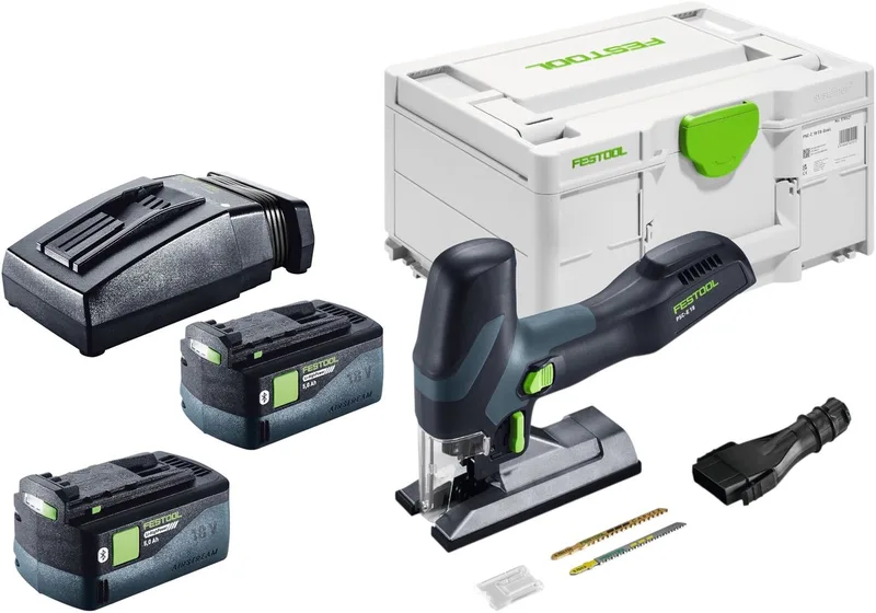 PSC-E 18 EB-Basic accu pendelzaag 18 V 40 mm + 2x accu 5,0 Ah + oplader + Systainer by Festool – product image
