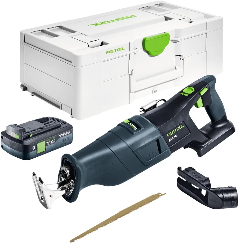 RSC 18 EB Basic accu- reciprozaag 18 V borstelloos + 1x accu 4.0 Ah + snellader + systainer van Festool – productafbeelding