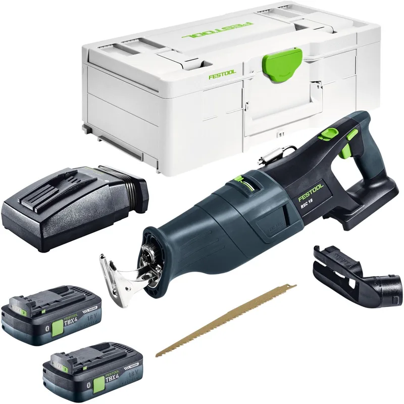 RSC 18 EB Basic accu- reciprozaag 18 V borstelloos + 1x accu 4.0 Ah + snellader + systainer von Festool – Produktbild