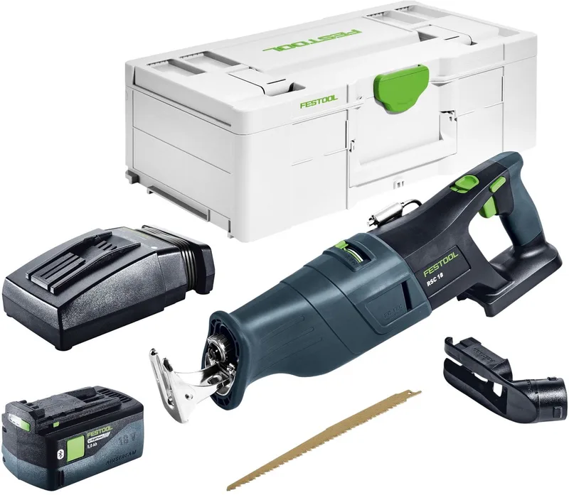 RSC 18 EB-Basic accu-reciprozaag 18 V borstelloos + 1x accu 5,0 Ah + oplader + Systainer by Festool – product image