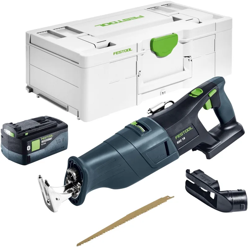 RSC 18 EB-Basic accu-reciprozaag 18 V borstelloos + 1x accu 5,0 Ah + Systainer - zonder oplader van Festool – productafbeelding